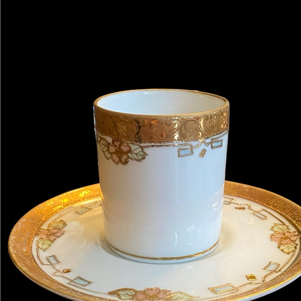 Antique Nippon demitasse cup & saucer hand painted gold guild Morimura Bros - Picture 7 of 7
